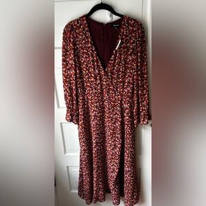 NWT Madewell Floral V-Neck Wrap Dress size 10